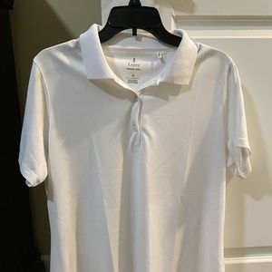 Plain white large golf polo